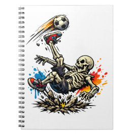 Stilisiertes Skelett Fahrrad-Tritt Fußball-Mug | L Notizblock