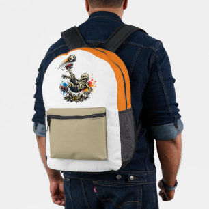 Stilisiertes Skelett Fahrradkick Fußball Tasse L Bedruckter Rucksack
