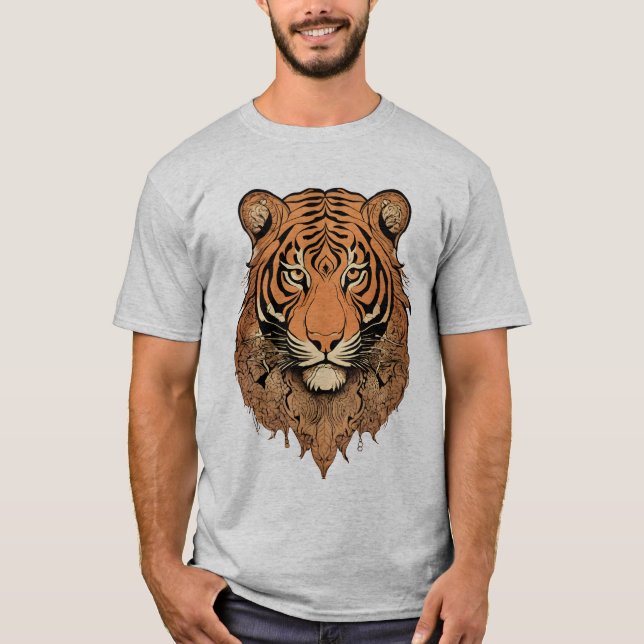 Stilisiertes Tiger Illustration-T-Shirt T-Shirt (Vorderseite)