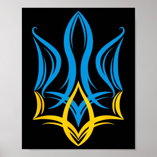 Stilisiertes ukrainisches Wappen  Poster (Vorne)