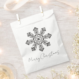 Stilisiertes Xmas Frohe Weihnachten Schneeflocke Geschenktütchen