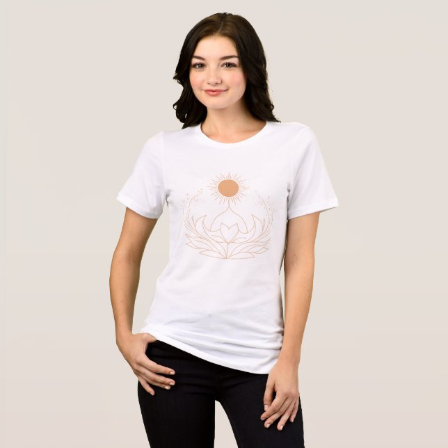 Still and Blossom: Spirituelles Yoga-Hemd Tri-Blend Shirt (Vorderseite voll)