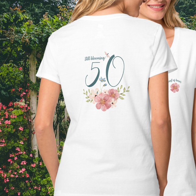 "Still bloming" Wasserfarbene Wildblumen Dragonfly T-Shirt (Background Photo by Mitch Gaiser on Unsplash)