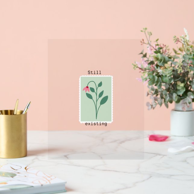 Still Existing Minimalist Flower Stamp Design Acrylschild (Hochzeit)