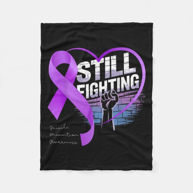 Still Fighting Suicide Prevention Awareness Purple Fleecedecke (Vorderseite)