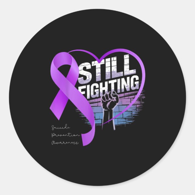 Still Fighting Suicide Prevention Awareness Purple Runder Aufkleber (Vorderseite)
