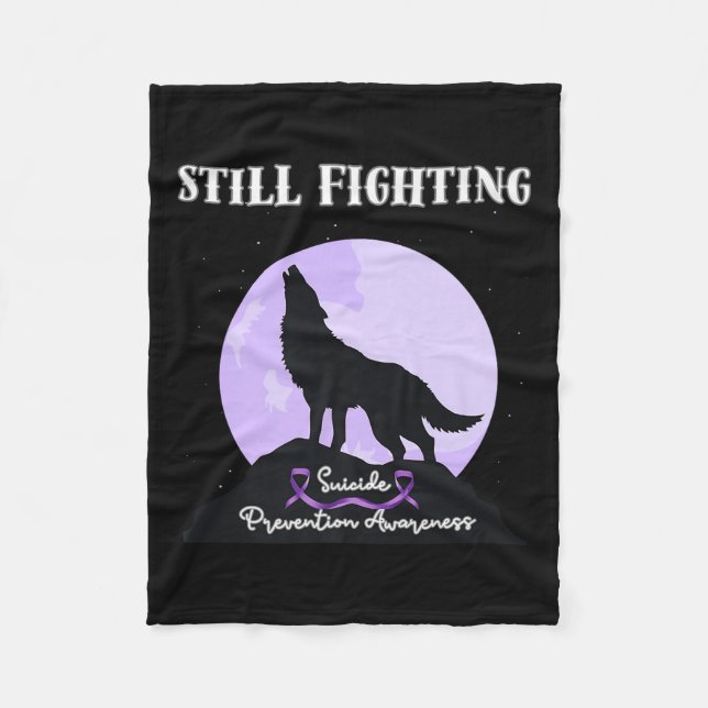 Still Fighting Suicide Prevention Awareness Wolf P Fleecedecke (Vorderseite)