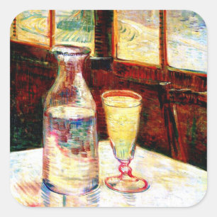 Still Life Absinthe Van Gogh Fine Art Quadratischer Aufkleber