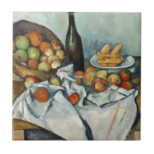 Still Life Apples Basket Cezanne Malerei Art Fliese