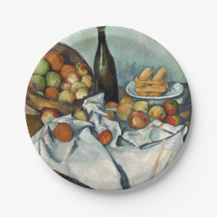 Still Life Apples Basket Cezanne Malerei Art Pappteller