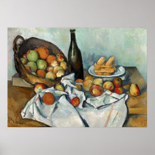 Still Life Apples Basket Cezanne Malerei Art Poster