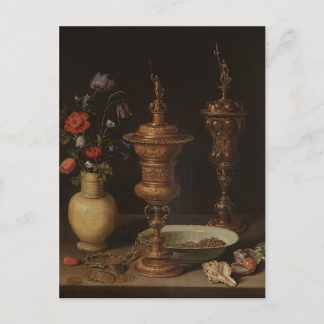 Still Life Blume, Gilt Goblet von Clara Peeters P Postkarte (Vorderseite)