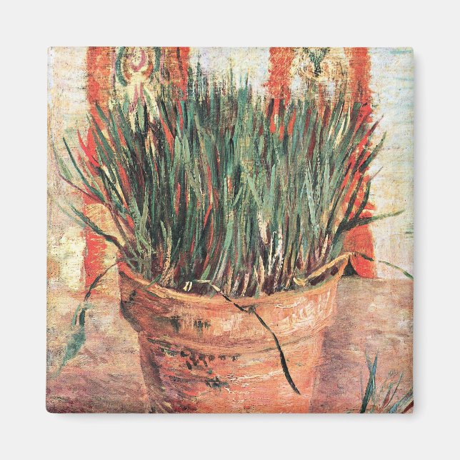 Still Life Blupot w Chives von Vincent van Gogh Magnet (Vorne)