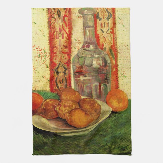 Still Life Decanter und Zitronen von Vincent van G Geschirrtuch (Vertikal)