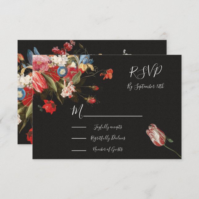 Still Life Floral Wedelkarten UAWG RSVP Karte (Vorne/Hinten)
