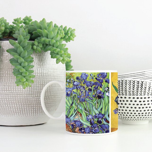 Still Life Irises Triptych Van Gogh Coffee Tasse (Von Creator hochgeladen)