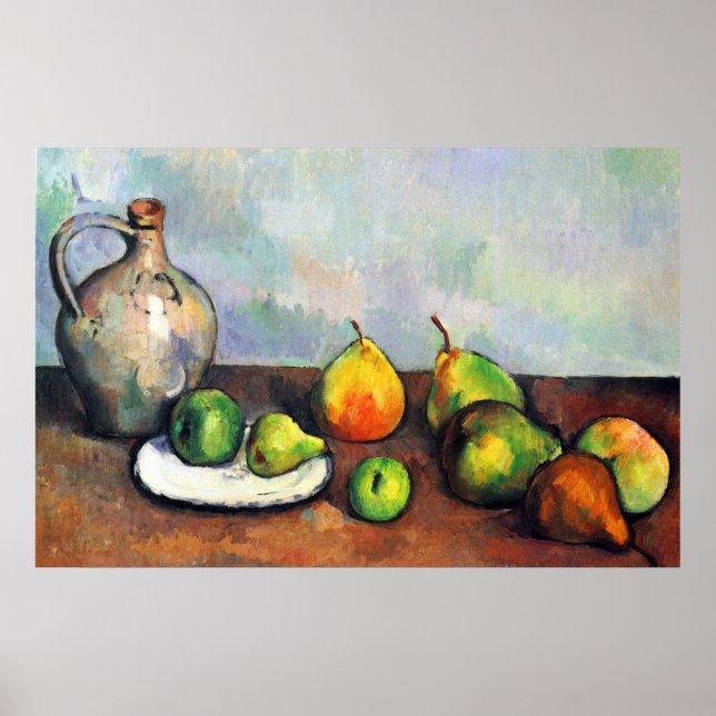 Still Life, Jar und Frucht von Paul Cezanne Poster (Vorne)