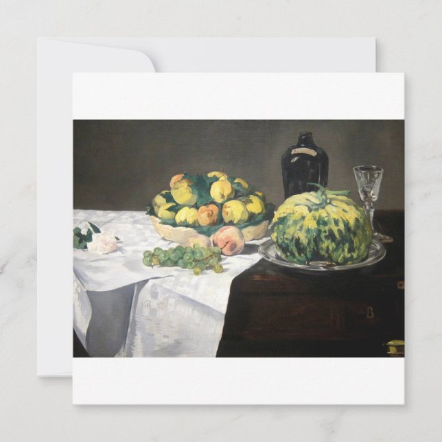 Still Life Lemon Pfirsiche von Manet Impressionist Karte (Vorderseite)