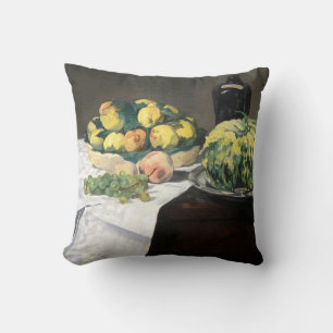 Still Life Lemon Pfirsiche von Manet Impressionist Kissen