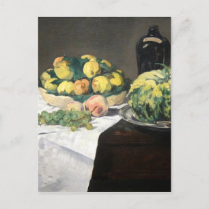 Still Life Lemon Pfirsiche von Manet Impressionist Postkarte