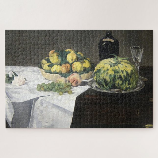 Still Life Lemon Pfirsiche von Manet Impressionist Puzzle (Horizontal)