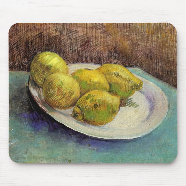 Still Life Lemons on a Plate by Vincent van Gogh Mousepad (Vorne)