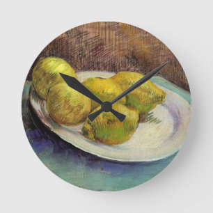 Still Life Lemons on a Plate by Vincent van Gogh Runde Wanduhr