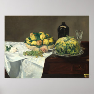 Still Life, Melon Peaches - Edouard Manet Kunstkun Poster