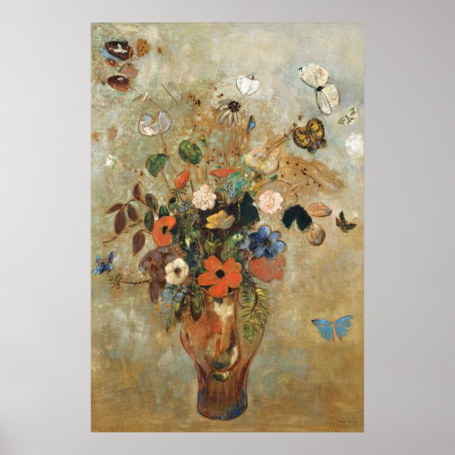 Still Life mit Blume (1905) von Odilon Redon Poster (Vorne)