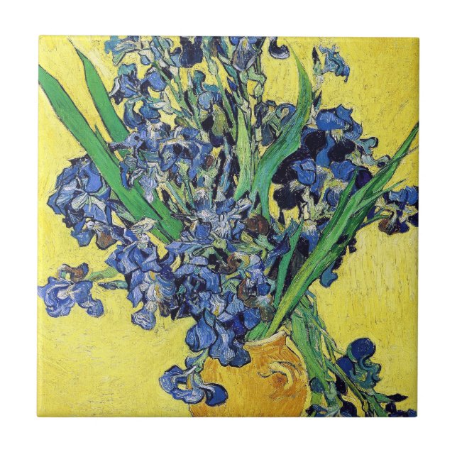 Still Life mit Irises Vincent van Gogh Fliese (Vorderseite)