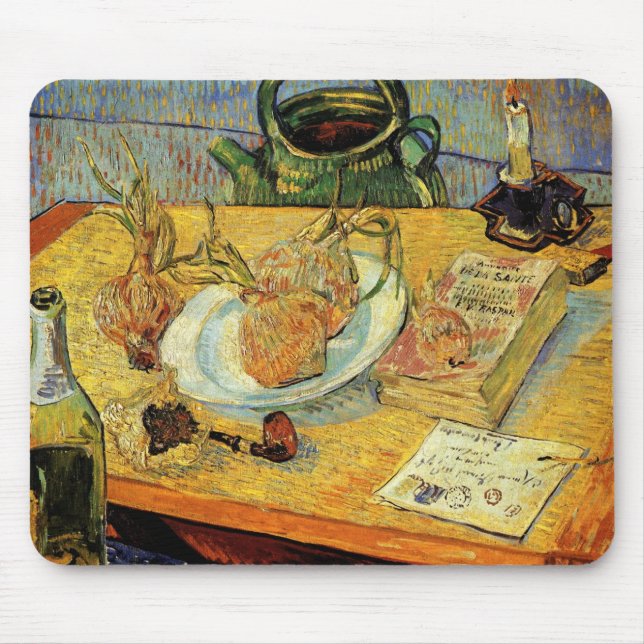 Still Life mit Zeichnend Vorstand von Vincent van  Mousepad (Vorne)
