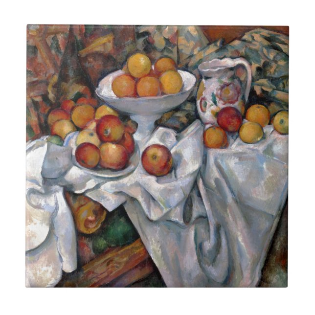 Still Life Orange - Paul Cezanne Malerei Art Fliese (Vorderseite)