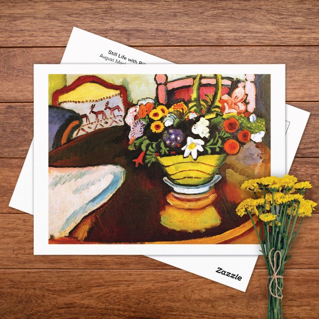 Still Life Pillow Blume August Macke Postcard Postkarte (Von Creator hochgeladen)