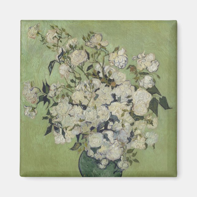 Still Life Pink Roses in einer Vase von Van Gogh Magnet (Vorne)