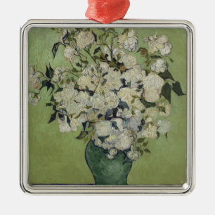 Still Life Pink Roses in einer Vase von Van Gogh Ornament Aus Metall