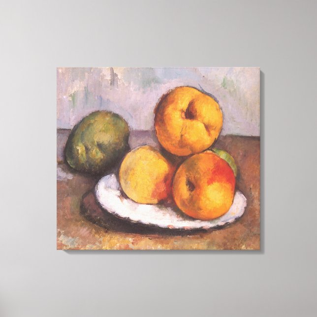 Still Life Quince, Äpfel, Birnen von Paul Cezanne Leinwanddruck (Vorderseite)