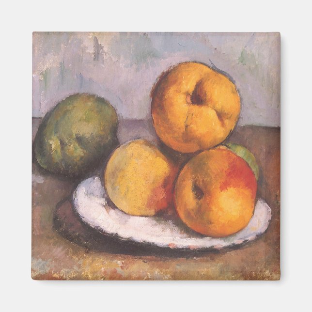 Still Life Quince, Äpfel, Birnen von Paul Cezanne Magnet (Vorne)