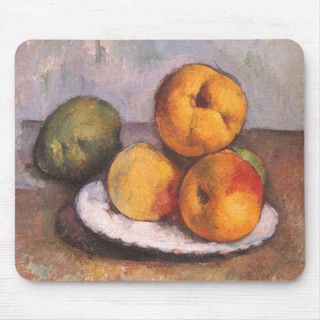 Still Life Quince, Äpfel, Birnen von Paul Cezanne Mousepad (Vorne)