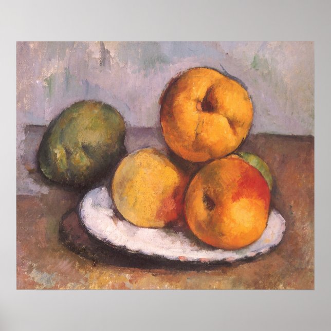 Still Life Quince, Äpfel, Birnen von Paul Cezanne Poster (Vorne)