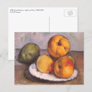 Still Life Quince, Äpfel, Birnen von Paul Cezanne Postkarte