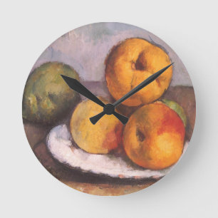 Still Life Quince, Äpfel, Birnen von Paul Cezanne Runde Wanduhr