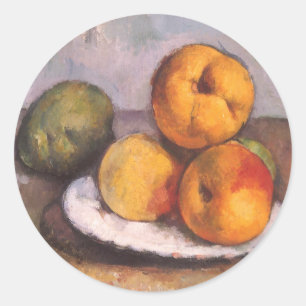 Still Life Quince, Äpfel, Birnen von Paul Cezanne Runder Aufkleber