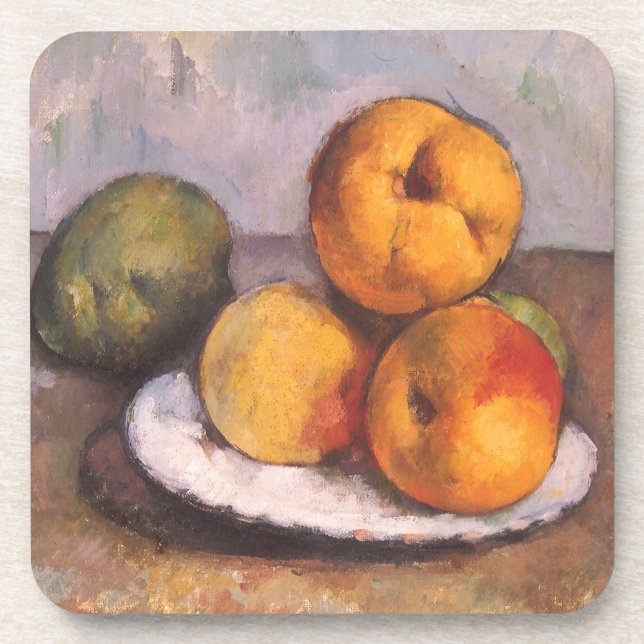 Still Life Quince, Äpfel, Birnen von Paul Cezanne Untersetzer (Vorderseite)