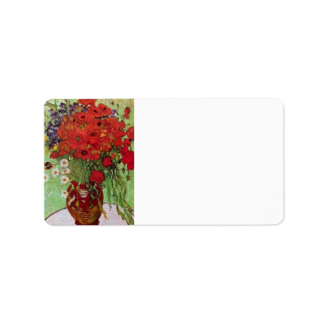 Still Life Red Poppies and Daisies von Van Gogh Adressaufkleber (Vorne)