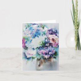 Still Life Rose Bouquet Wasserfarbenen Kunst Karte