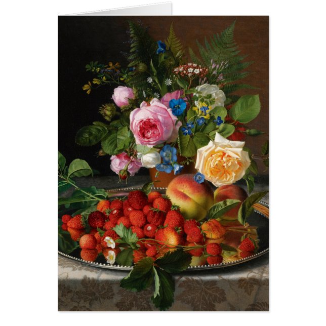 Still Life Rose und Erdbeeren von Otto Ottesen (Vorne)