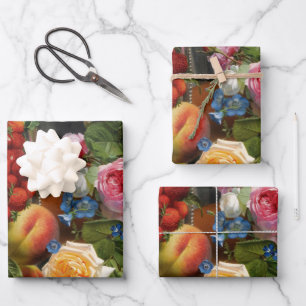 Still Life Rose und Erdbeeren von Otto Ottesen Geschenkpapier Set