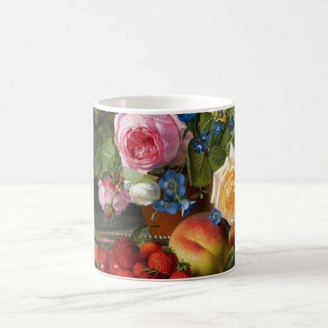 Still Life Rose und Erdbeeren von Otto Ottesen Kaffeetasse (Mittel)