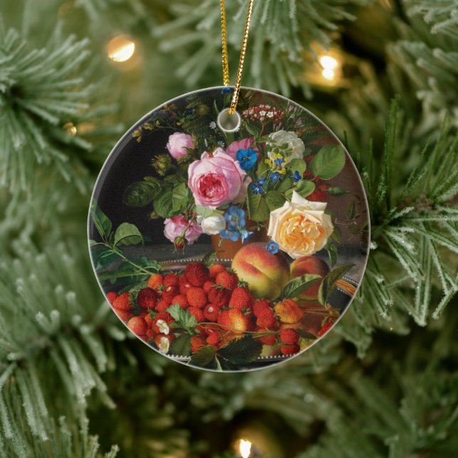 Still Life Rose und Erdbeeren von Otto Ottesen Keramik Ornament (Baum)