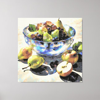 *~* Still Life SC6 Fruchtgeschenk Kristallschale Leinwanddruck